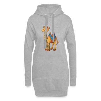 Kamel Niedliche Zeichentrickfigur Kawaii Clipart - Hoodie-Kleid - Grau meliert - Vorne