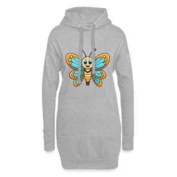papillon mignon personnage de dessin animé Kawaii Clipart - Sweat-shirt à capuche long Femme - gris chiné - Devant