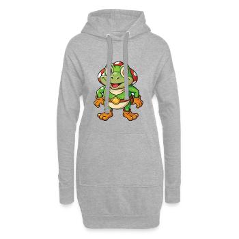 Crapaud mignon personnage de dessin animé Kawaii Clipart - Sweat-shirt à capuche long Femme - gris chiné - Devant