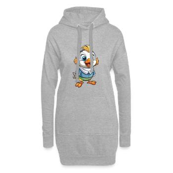 pluvier mignon personnage de dessin animé Kawaii Clipart - Sweat-shirt à capuche long Femme - gris chiné - Devant