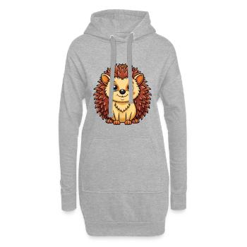 Igel Niedliche Zeichentrickfigur Kawaii Clipart - Hoodie-Kleid - Grau meliert - Vorne