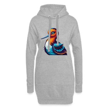 Avocet Bunte Kawaii Cartoon Figur Clipart - Hoodie-Kleid - Grau meliert - Vorne