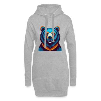 ours coloré kawaii dessin animé personnage clipart - Sweat-shirt à capuche long Femme - gris chiné - Devant