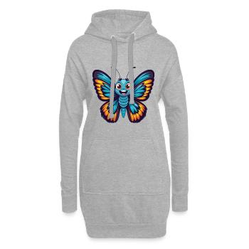 papillon coloré kawaii dessin animé personnage animal de compagnie - Sweat-shirt à capuche long Femme - gris chiné - Devant