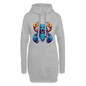 Craw coloré Kawaii Dessin animé Personnage Clipart - Sweat-shirt à capuche long Femme - gris chiné - Devant