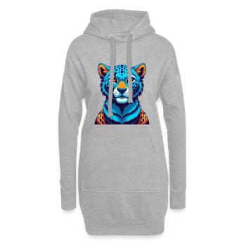 Gepard Bunte Kawaii Cartoon Figur Clipart - Hoodie-Kleid - Grau meliert - Vorne