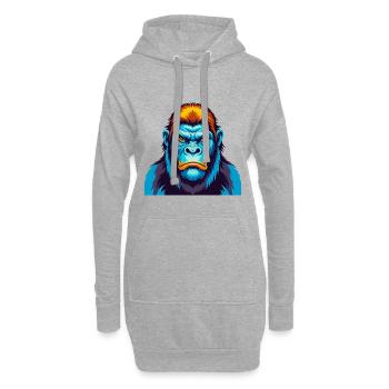Gorilla Bunte Kawaii Cartoon Figur Clipart - Hoodie-Kleid - Grau meliert - Vorne