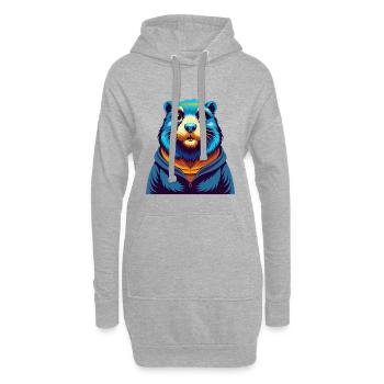 Gopher Colorful Kawaii Cartoon Character Clipart - Hoodie Dress - heather grey - Front