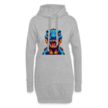 Dinosaurier Bunte Kawaii Cartoon Figur Clipart - Hoodie-Kleid - Grau meliert - Vorne