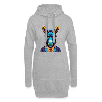 Esel Bunte Kawaii Cartoon Figur Clipart - Hoodie-Kleid - Grau meliert - Vorne