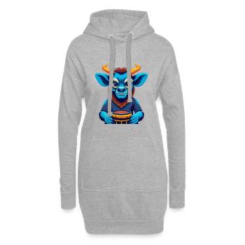 Bongo Bunte Kawaii Cartoon Figur Clipart - Hoodie-Kleid - Grau meliert - Vorne