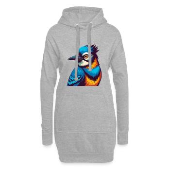 Blue Jay Bunte Kawaii Cartoon Figur Clipart - Hoodie-Kleid - Grau meliert - Vorne