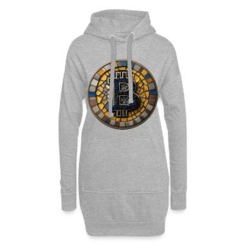 Bitcoin en mosaïque - Sweat-shirt à capuche long Femme - gris chiné - Devant