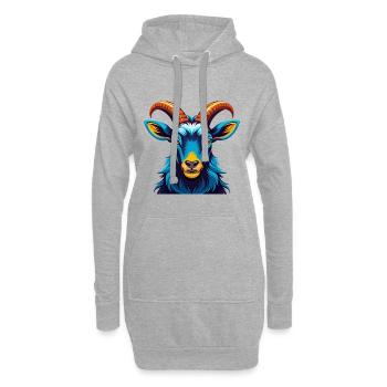 Steinbock Bunte Kawaii Cartoon Figur Clipart - Hoodie-Kleid - Grau meliert - Vorne