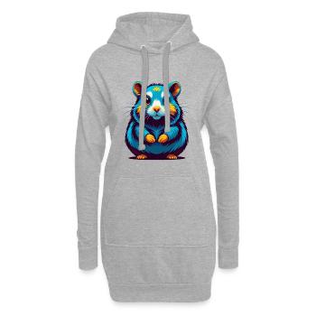 Hamster Bunte Kawaii Cartoon Figur Clipart - Hoodie-Kleid - Grau meliert - Vorne