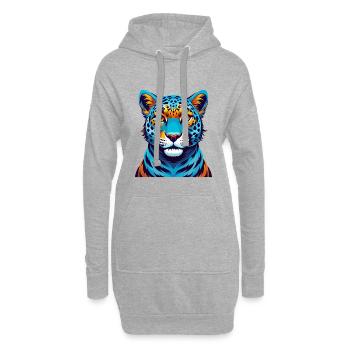 Leopard Bunte Kawaii Cartoon Figur Clipart - Hoodie-Kleid - Grau meliert - Vorne