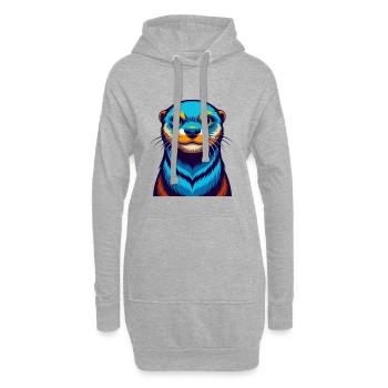 loutre coloré kawaii dessin animé personnage clipart - Sweat-shirt à capuche long Femme - gris chiné - Devant