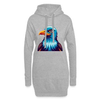 Mouette Coloré Kawaii Dessin Animé Personnage Clipart - Sweat-shirt à capuche long Femme - gris chiné - Devant