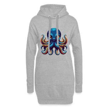Oktopus Bunte Kawaii Cartoon Figur Clipart - Hoodie-Kleid - Grau meliert - Vorne