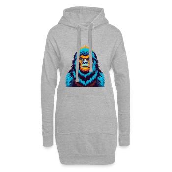 Yeti Bunte Kawaii Cartoon Figur Clipart - Hoodie-Kleid - Grau meliert - Vorne