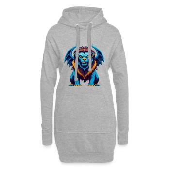 Manticore Coloré Kawaii Dessin Animé Personnage Animal de compagnie - Sweat-shirt à capuche long Femme - gris chiné - Devant