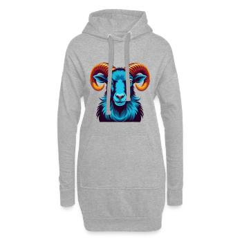 Ram Bunte Kawaii Cartoon Figur Clipart - Hoodie-Kleid - Grau meliert - Vorne
