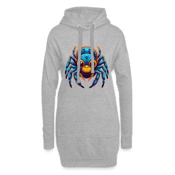 araignée coloré Kawaii personnage de dessin animé Clipart - Sweat-shirt à capuche long Femme - gris chiné - Devant