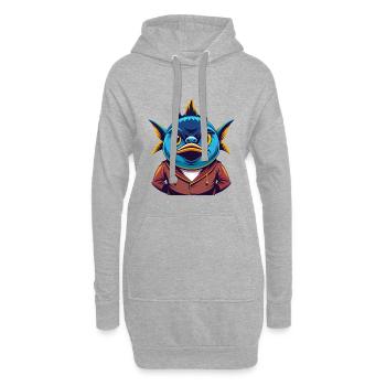 thon coloré kawaii dessin animé personnage clipart - Sweat-shirt à capuche long Femme - gris chiné - Devant