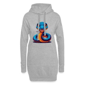 Schlange Bunte Kawaii Cartoon Figur Clipart - Hoodie-Kleid - Grau meliert - Vorne