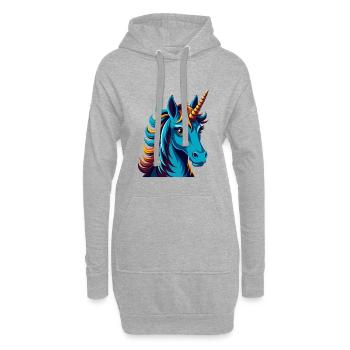 Einhorn Bunte Kawaii Cartoon Figur Clipart - Hoodie-Kleid - Grau meliert - Vorne