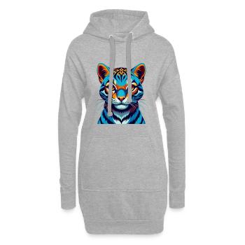 Ocelot Bunte Kawaii Cartoon Figur Clipart - Hoodie-Kleid - Grau meliert - Vorne