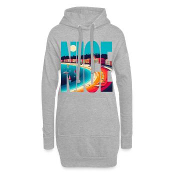 Nice Riviera Arc en Couleurs - Sweat-shirt à capuche long Femme - gris chiné - Devant