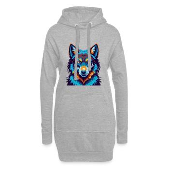 Wolf Bunte Kawaii Cartoon Figur Clipart - Hoodie-Kleid - Grau meliert - Vorne