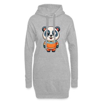 panda mignon personnage de dessin animé Kawaii Clipart - Sweat-shirt à capuche long Femme - gris chiné - Devant