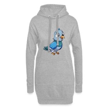 Taube Niedliche Zeichentrickfigur Kawaii Clipart - Hoodie-Kleid - Grau meliert - Vorne