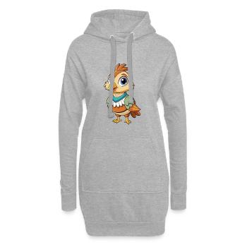 perdrix mignon personnage de dessin animé Kawaii Clipart - Sweat-shirt à capuche long Femme - gris chiné - Devant