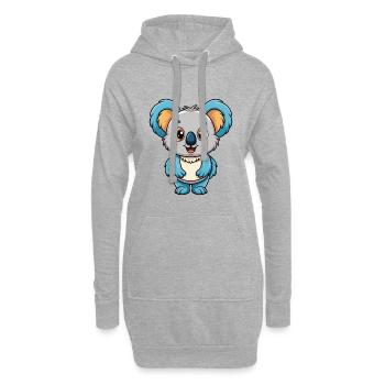 Koala Niedliche Zeichentrickfigur Kawaii Clipart - Hoodie-Kleid - Grau meliert - Vorne