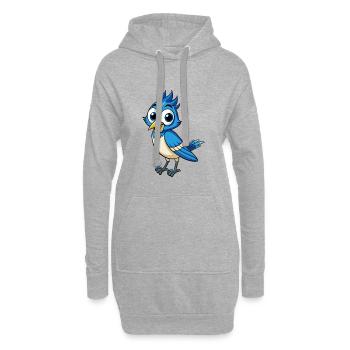 Jay Bird Niedliche Zeichentrickfigur Kawaii Clipart - Hoodie-Kleid - Grau meliert - Vorne