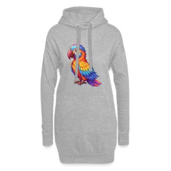 Papagei Bunte Kawaii Cartoon Charakter Clipart - Hoodie-Kleid - Grau meliert - Vorne
