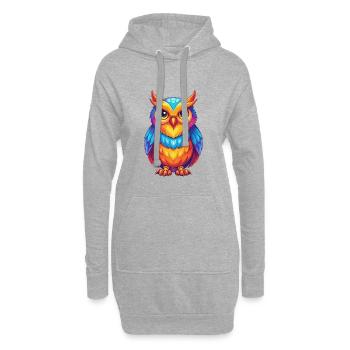 Eule Bunte Kawaii Cartoon Figur Clipart - Hoodie-Kleid - Grau meliert - Vorne