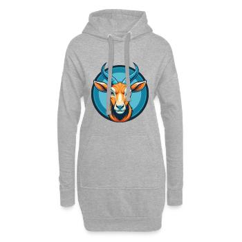 Antilope Niedliches Kawaii Cartoon Tier Haustier Logo - Hoodie-Kleid - Grau meliert - Vorne