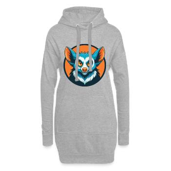 Aye Aye Niedliches lustiges Kawaii Cartoon Tier Haustier Logo - Hoodie-Kleid - Grau meliert - Vorne