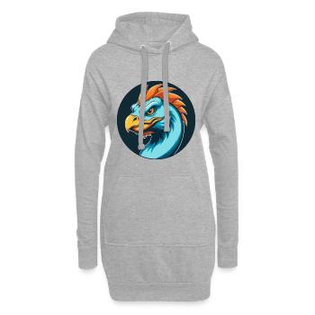 Basilisk Niedliches Kawaii Cartoon Tier Haustier Logo - Hoodie-Kleid - Grau meliert - Vorne