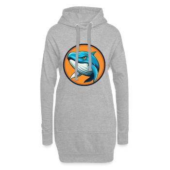 Blauwal Niedliches Kawaii Cartoon Tier Haustier Logo - Hoodie-Kleid - Grau meliert - Vorne