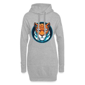 Amur Leopard Niedliches Kawaii Cartoon Tier Haustier Logo - Hoodie-Kleid - Grau meliert - Vorne