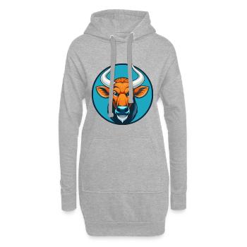 Bongo Niedliche Kawaii Cartoon Clipart Tier Haustier Logo - Hoodie-Kleid - Grau meliert - Vorne