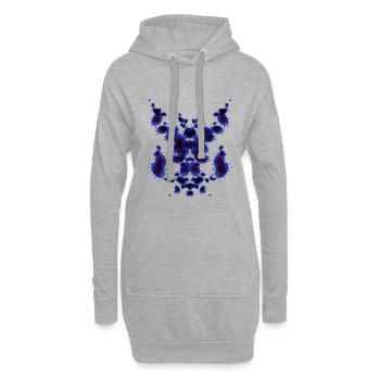 Pipe Echecs Bleu - Sweat-shirt à capuche long Femme - gris chiné - Devant