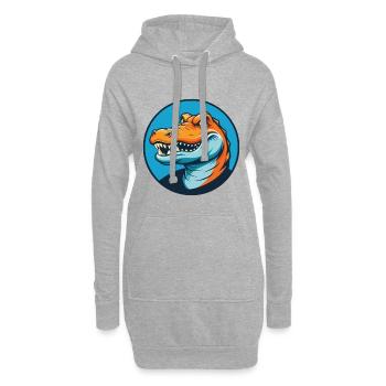 crocodile mignon kawaii dessin animé animal animal de compagnie logo - Sweat-shirt à capuche long Femme - gris chiné - Devant
