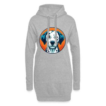 Dalmatiner Hund Niedliches Kawaii Cartoon Tier Haustier Logo - Hoodie-Kleid - Grau meliert - Vorne