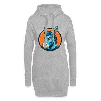 Esel Niedliche Kawaii Cartoon Clipart Tier Haustier Logo - Hoodie-Kleid - Grau meliert - Vorne